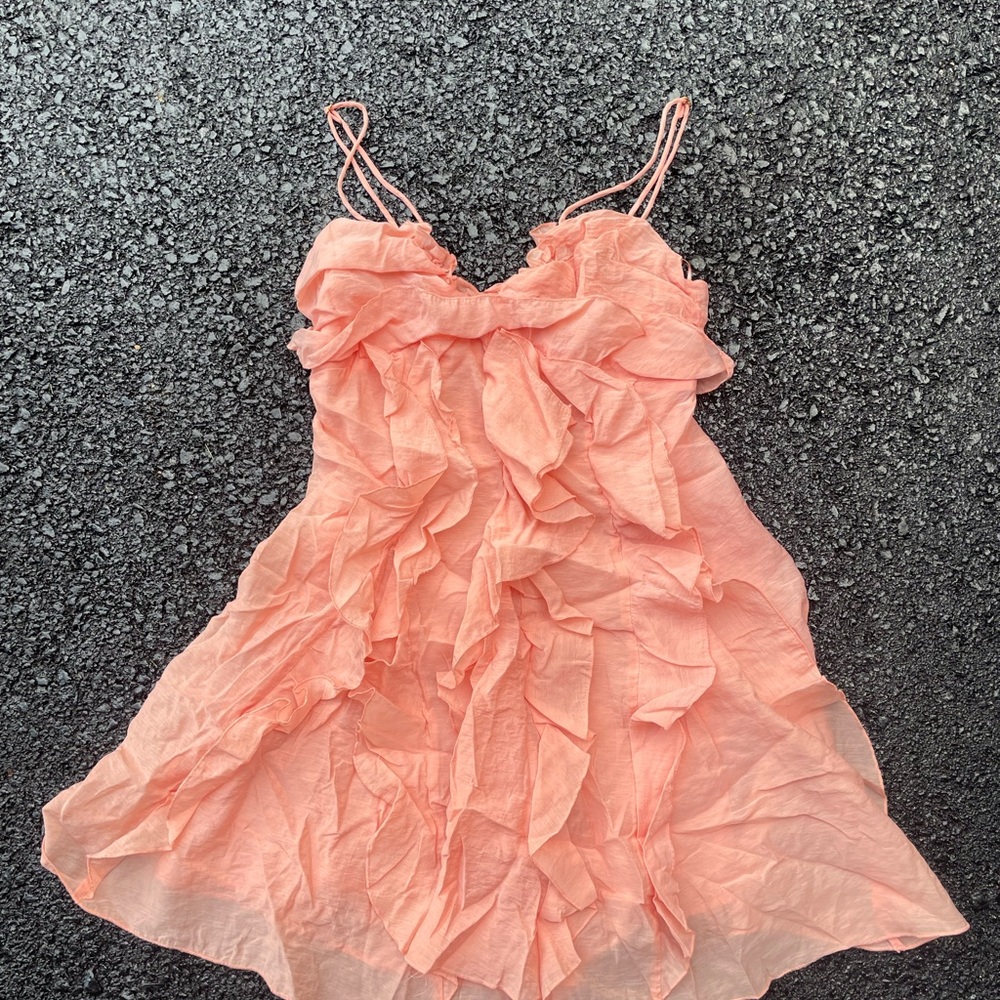 Mango Coral Ruffle Dress - Picture 2 of 4
